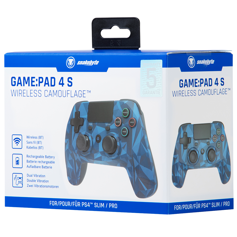 SONY PS4 Wireless Camo Blue Controller snakebyte